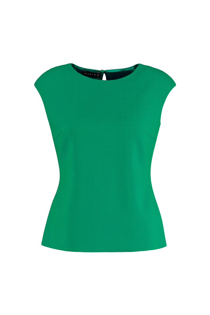 SALVIA JADE GREEN WOOL CREPE BLOUSE