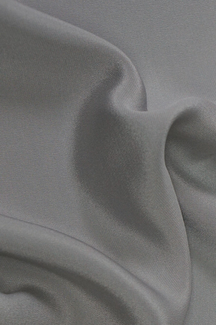 ARIA GRAY SILK SLIP DRESS WITH BOW DETAILS