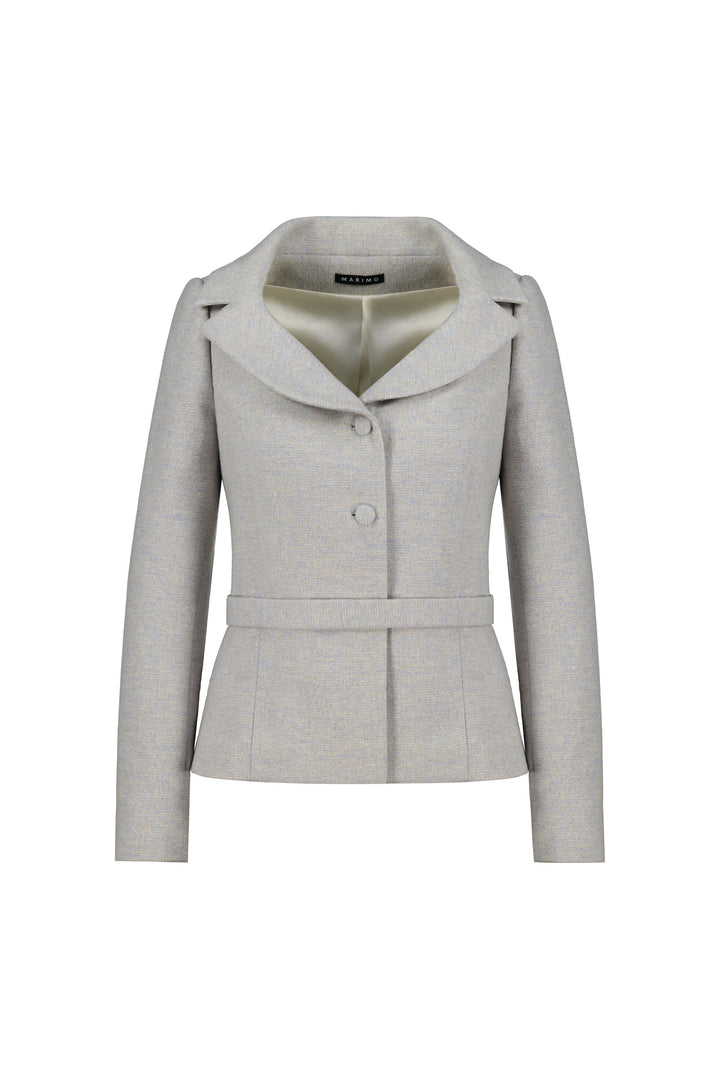 LOTUS GRAY WOOL-CASHMERE TWEED PEPLUM JACKET