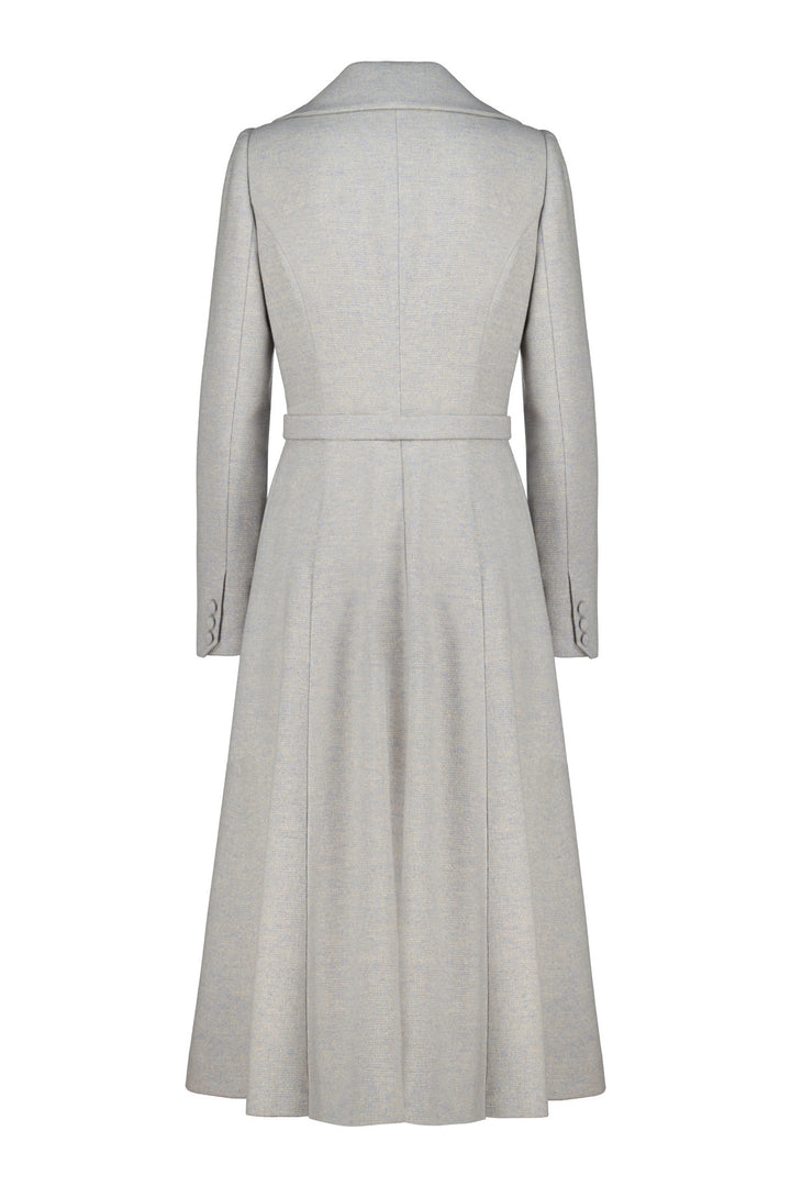 LOTUS GRAY WOOL-CASHMERE TWEED COAT DRESS