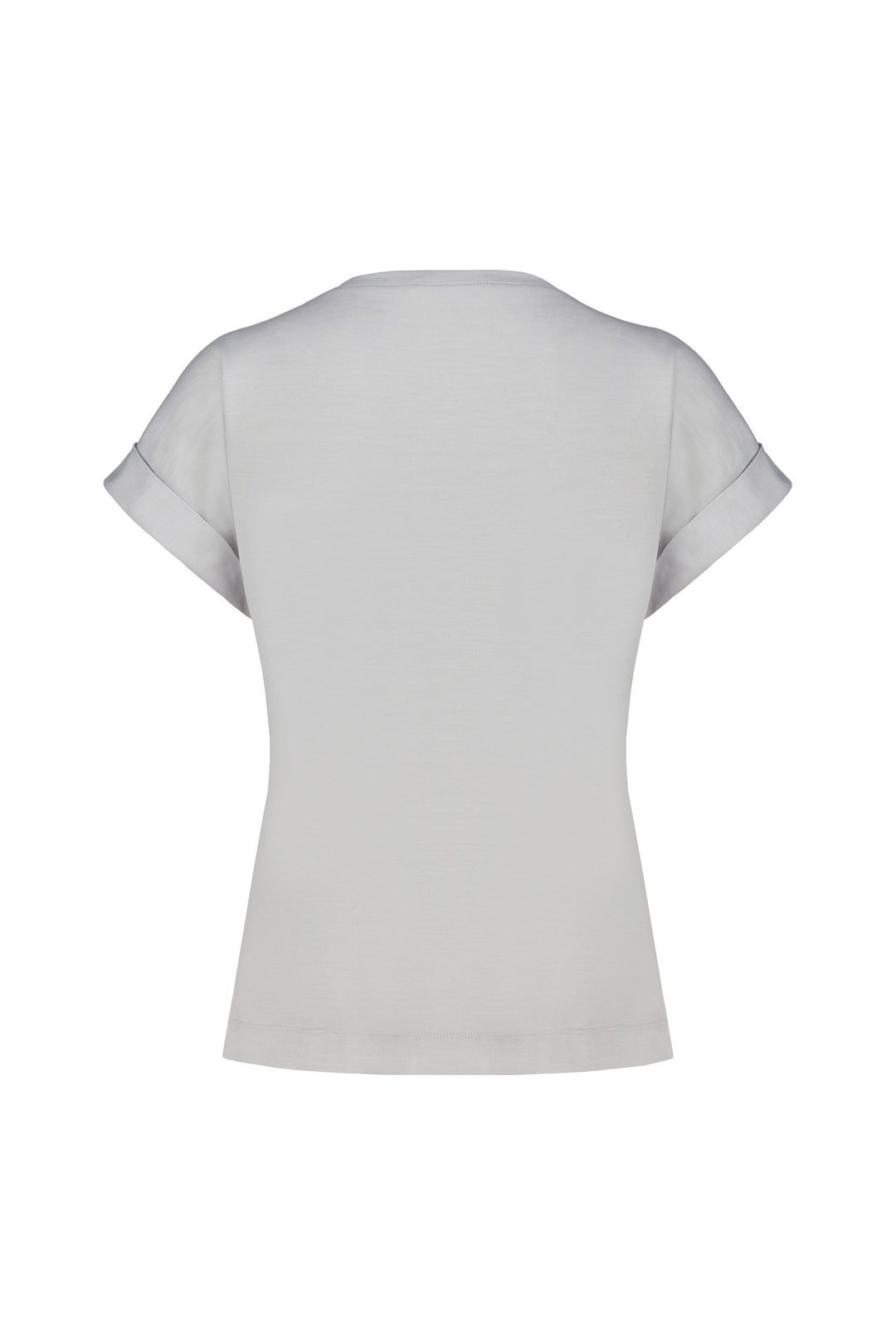 LOBELIA MOON GRAY WOOL-SILK JERSEY T-SHIRT