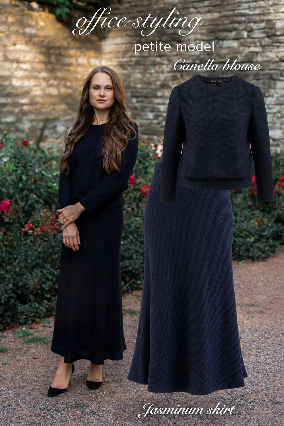 JASMINUM NAVY BLUE TEXTURED ALPACA-WOOL MIDI SKIRT
