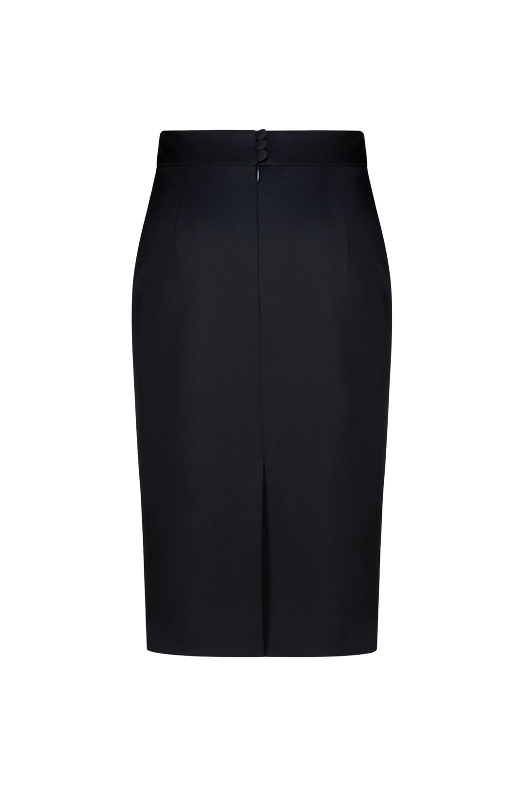 LAGETTA BLACK FINE WOOL PENCIL SKIRT