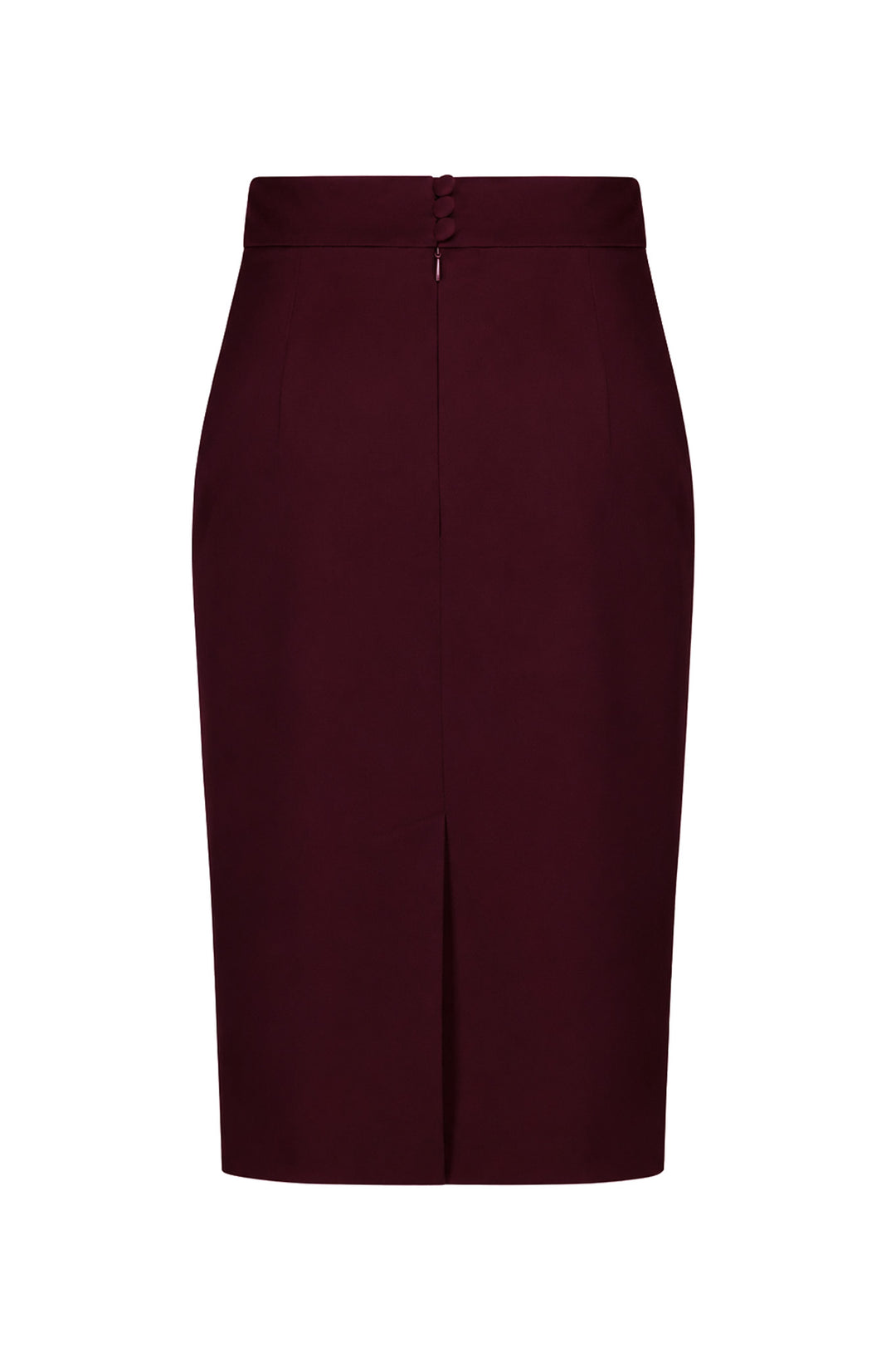 LAGETTA BURGUNDY FINE WOOL PENCIL SKIRT