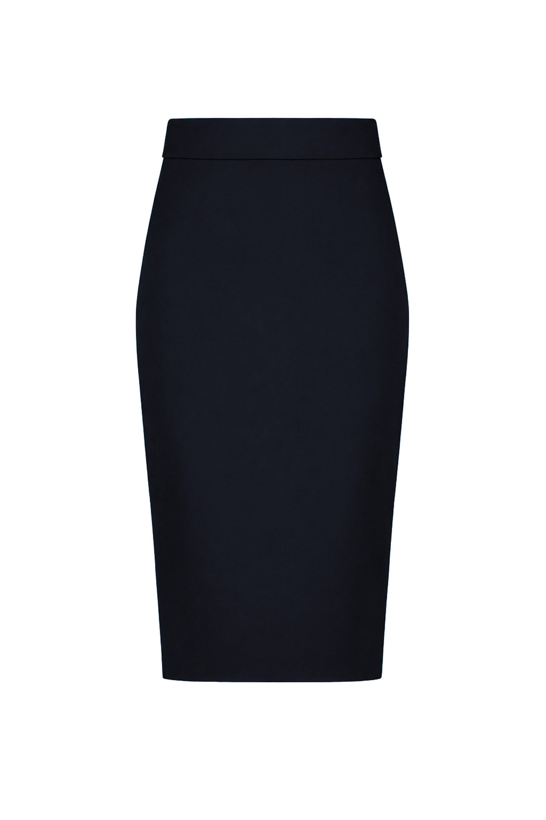 LAGETTA NAVY FINE WOOL PENCIL SKIRT