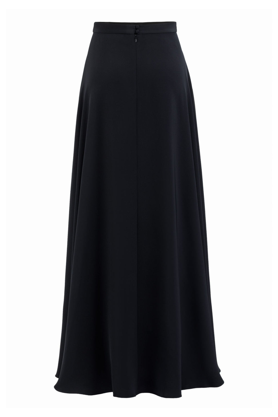 LATANIA BLACK SILK A-LINE MAXI SKIRT