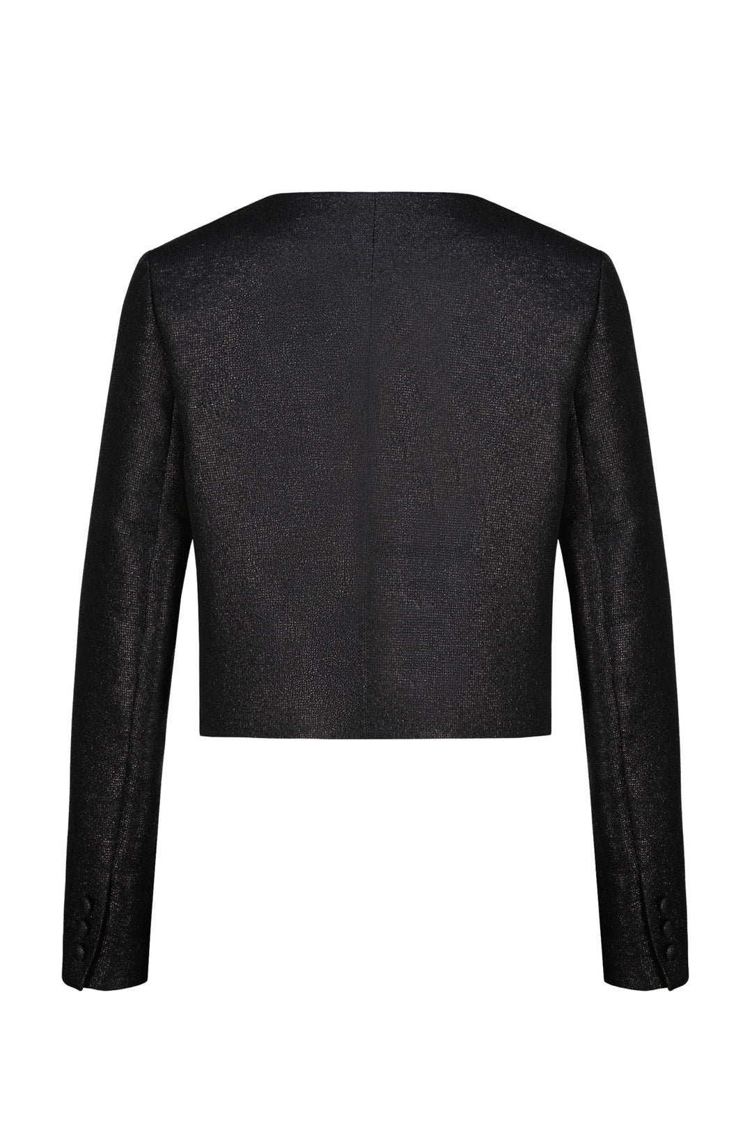 LESSERTIA BLACK SHIMMERING WOOL SILK BLEND JACKET