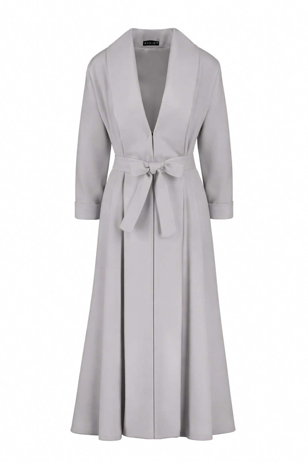 LINARIA GRAY WOOL CREPE KIMONO CUT COAT DRESS