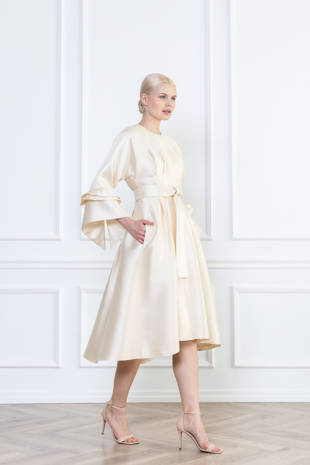 ADLUMIA BUTTER YELLOW COAT DRESS