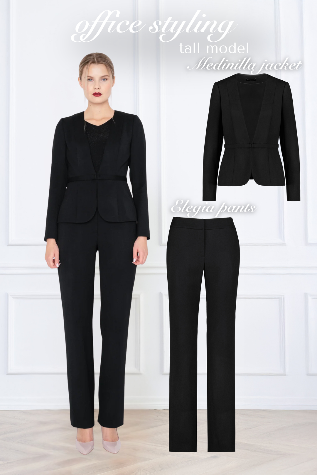 MEDINILLA BLACK FINE WOOL JACKET