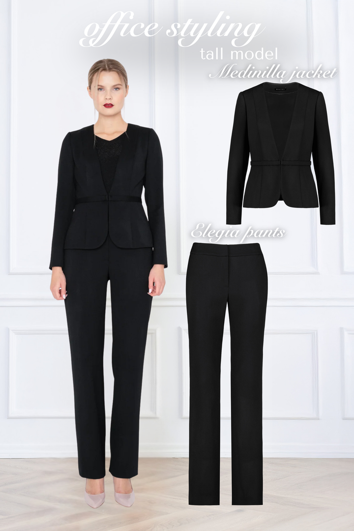 MEDINILLA BLACK FINE WOOL JACKET