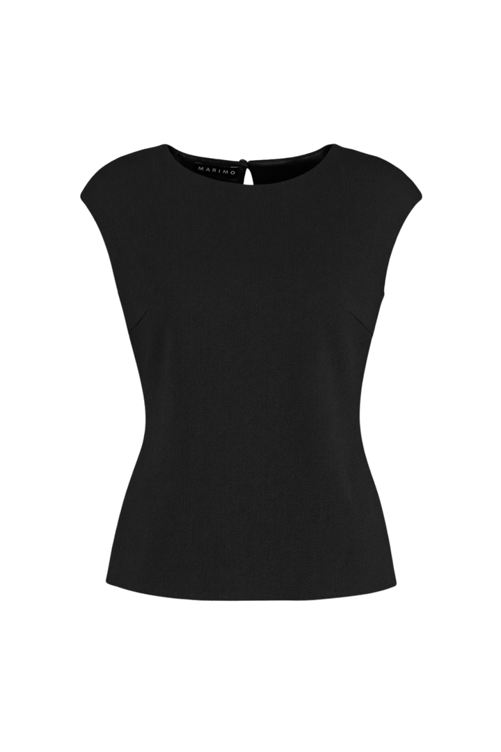 SALVIA BLACK WOOL CREPE BLOUSE
