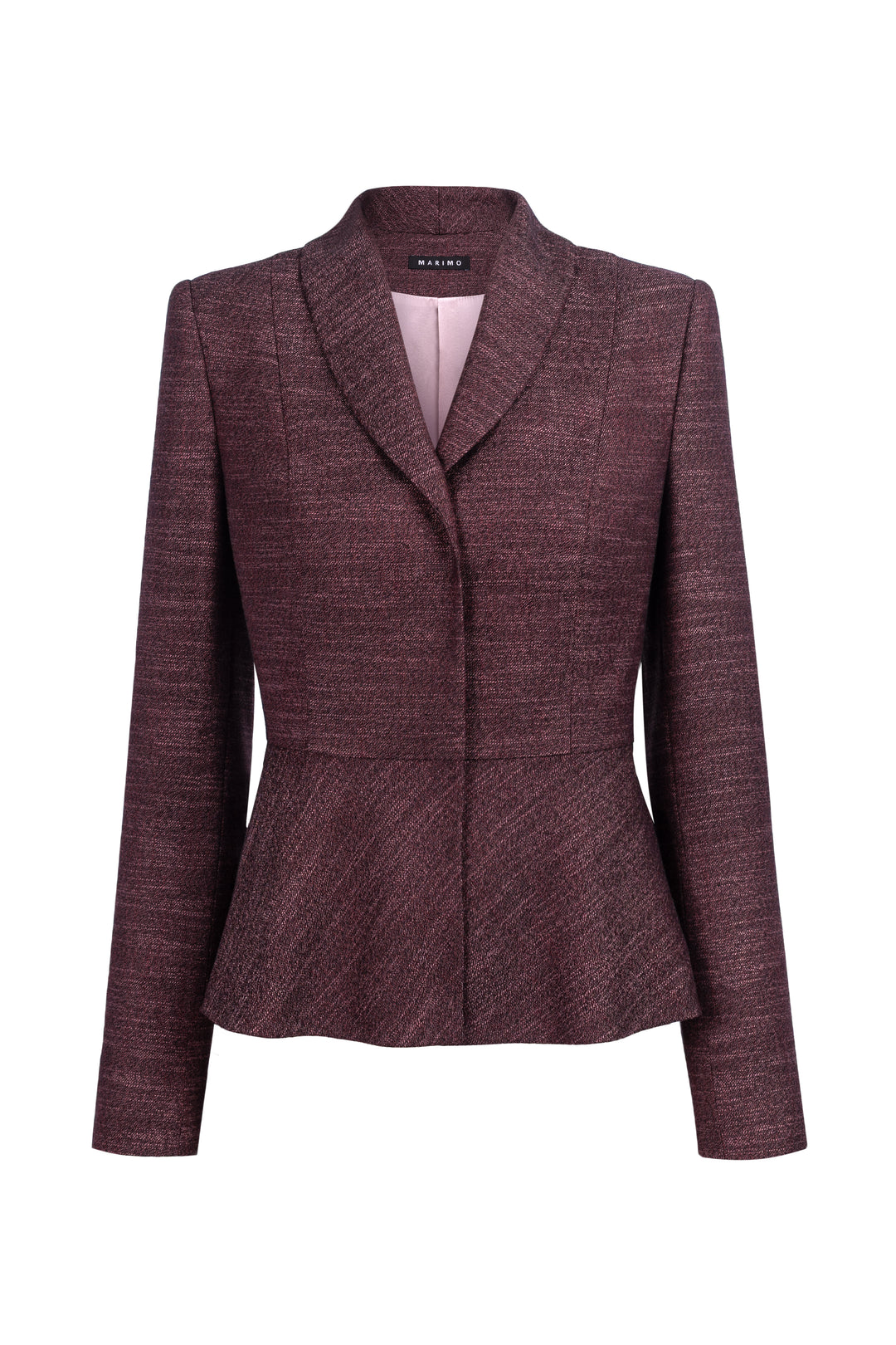 MAGNOLIA DUSTY PLUM PURPLE WOOL-BAMBOO PEPLUM JACKET WITH BELT