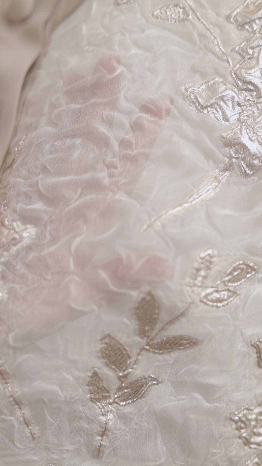 CAMELLIA OFF WHITE AND ROSE GOLD JACQUARD LIGHT JACKET