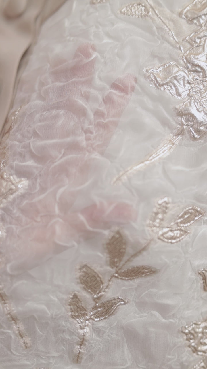 CAMELLIA OFF WHITE AND ROSE GOLD JACQUARD LIGHT JACKET
