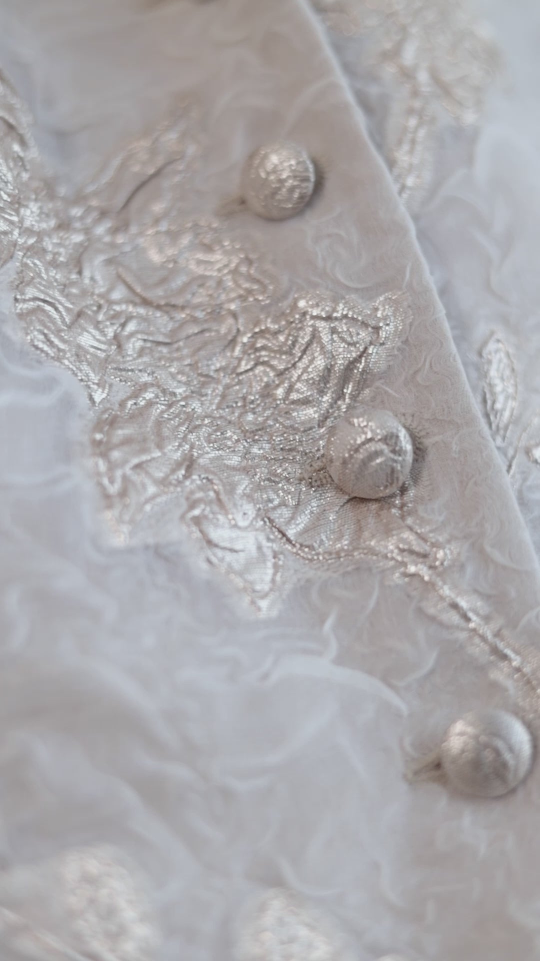 CARDARIA OFF WHITE AND ROSE GOLD JACQUARD OPEN BACK VEST