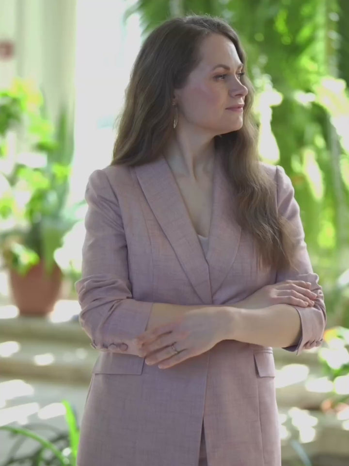 SOLANDRA DUSTY PINK BAMBOO BLAZER JACKET