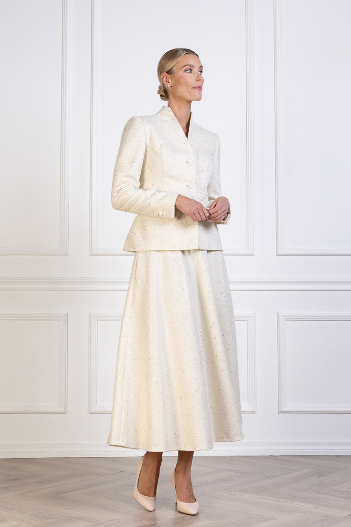 WRIGHTIA CREAM WOOL BLEND JACKET
