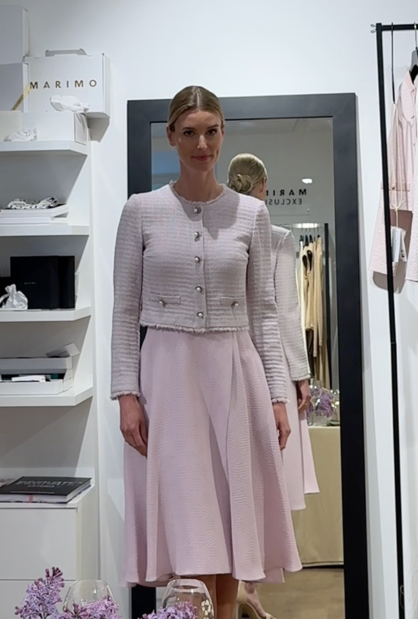 SENNA LAVENDER SILK JACQUARD SPAGHETTI STRAP DRESS