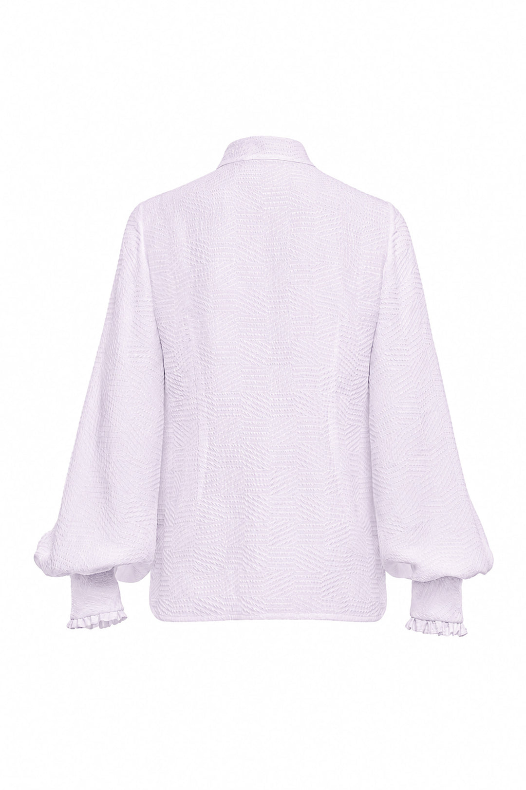 RHIPSALIS LAVENDER SILK JAQUARD NECK TIE BLOUSE