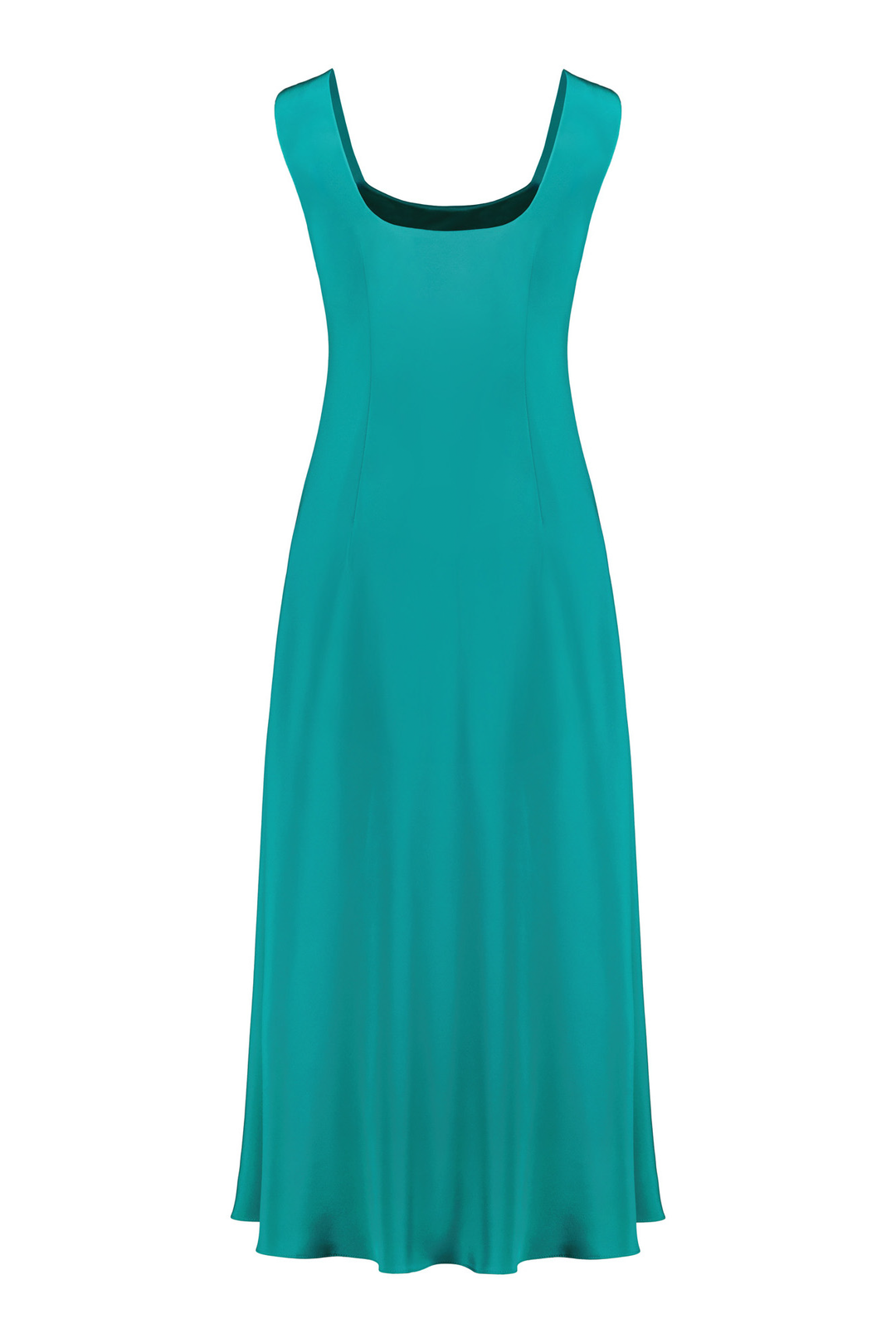 ALOCASIA TEAL SILK SLIP DRESS