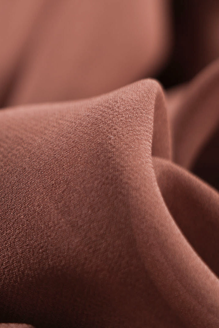 ACACIA ROSE BROWN COWL NECK SILK TOP