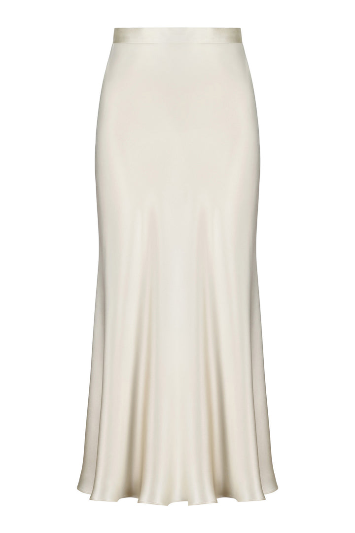 GLADIOLUS BEIGE SILK SATIN SLIP SKIRT