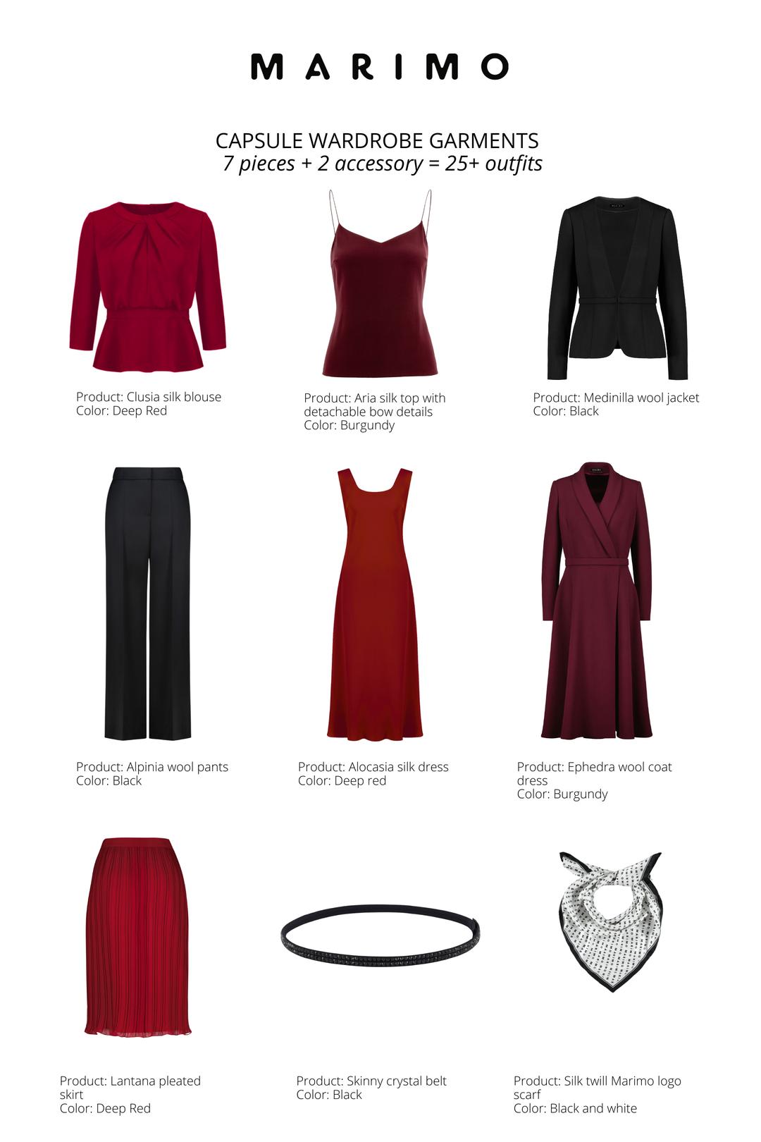 BASE CAPSULE WARDROBE SET: RED & BLACK