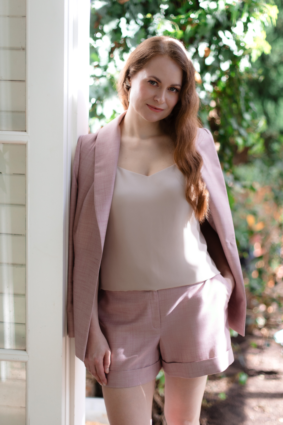 NOWELLIA DUSTY PINK BAMBOO SHORTS