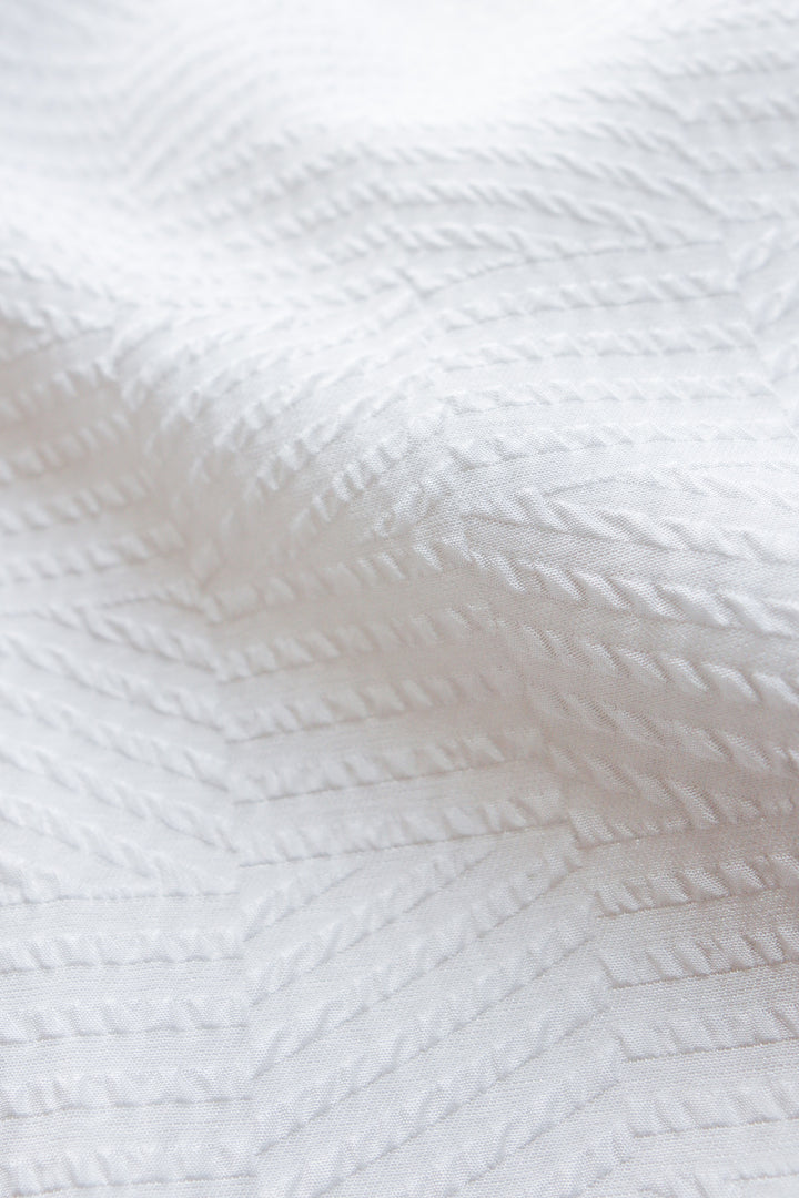 RHIPSALIS WHITE SILK JAQUARD NECK TIE BLOUSE