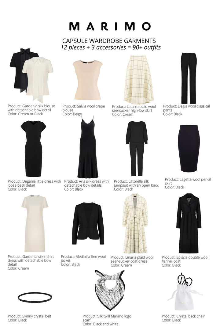 FULL CAPSULE WARDROBE SET: CREAM & BLACK
