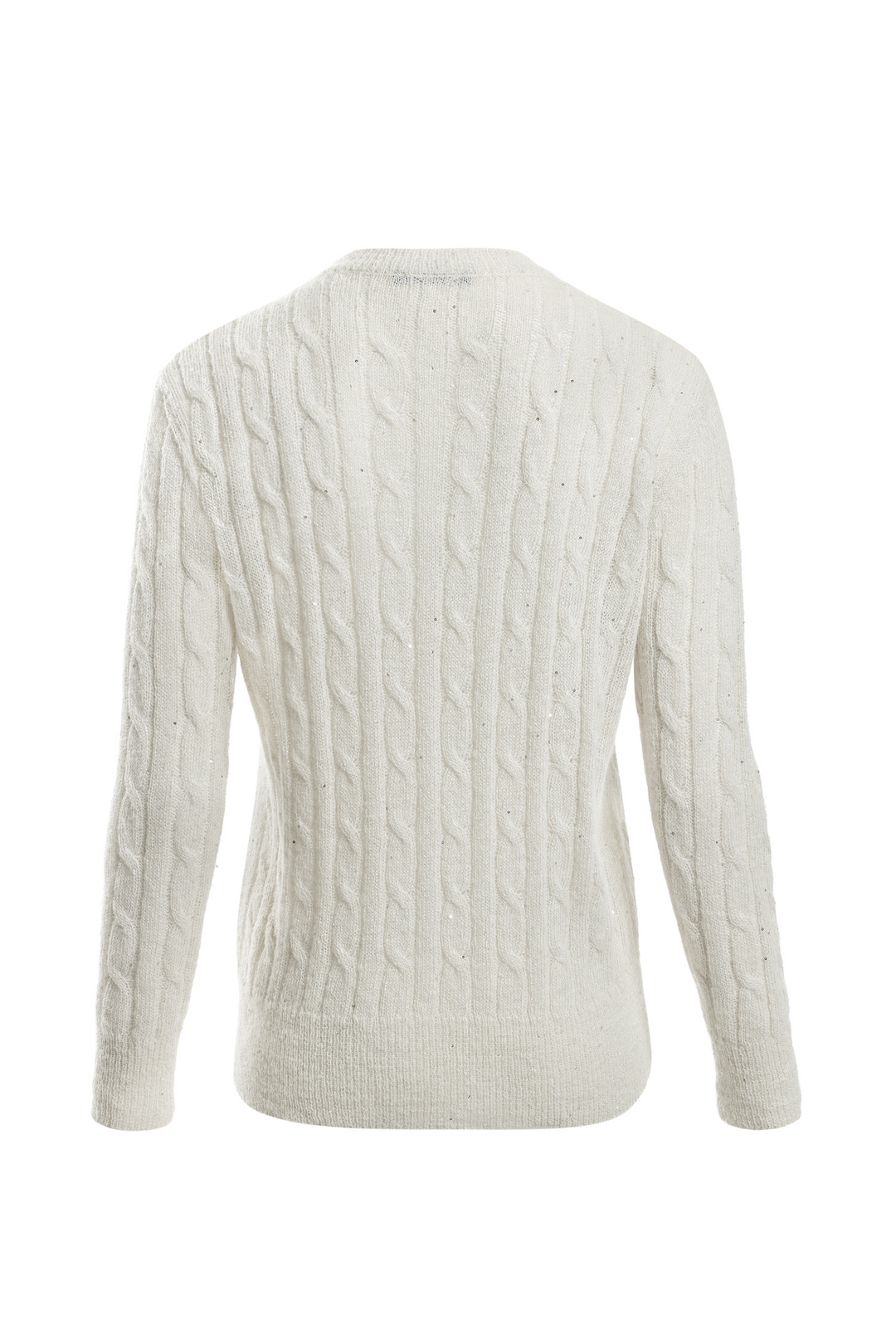 MEDEMIA STONE IVORY CABLE-KNIT ALPACA WOOL BLEND SWEATER