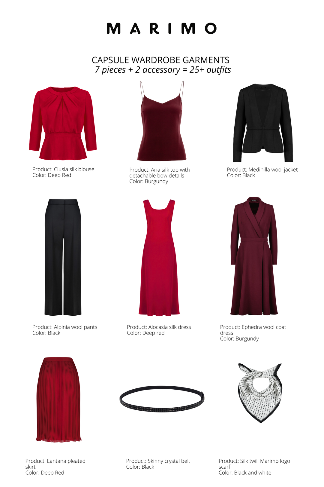 BASE CAPSULE WARDROBE SET: RED & BLACK