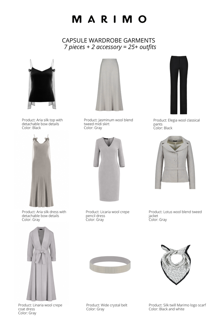 BASE CAPSULE WARDROBE SET: GRAY & BLACK