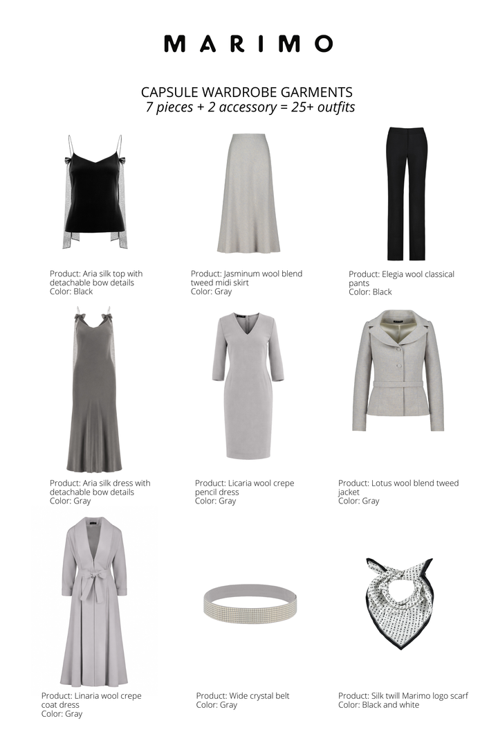 BASE CAPSULE WARDROBE SET: GRAY & BLACK