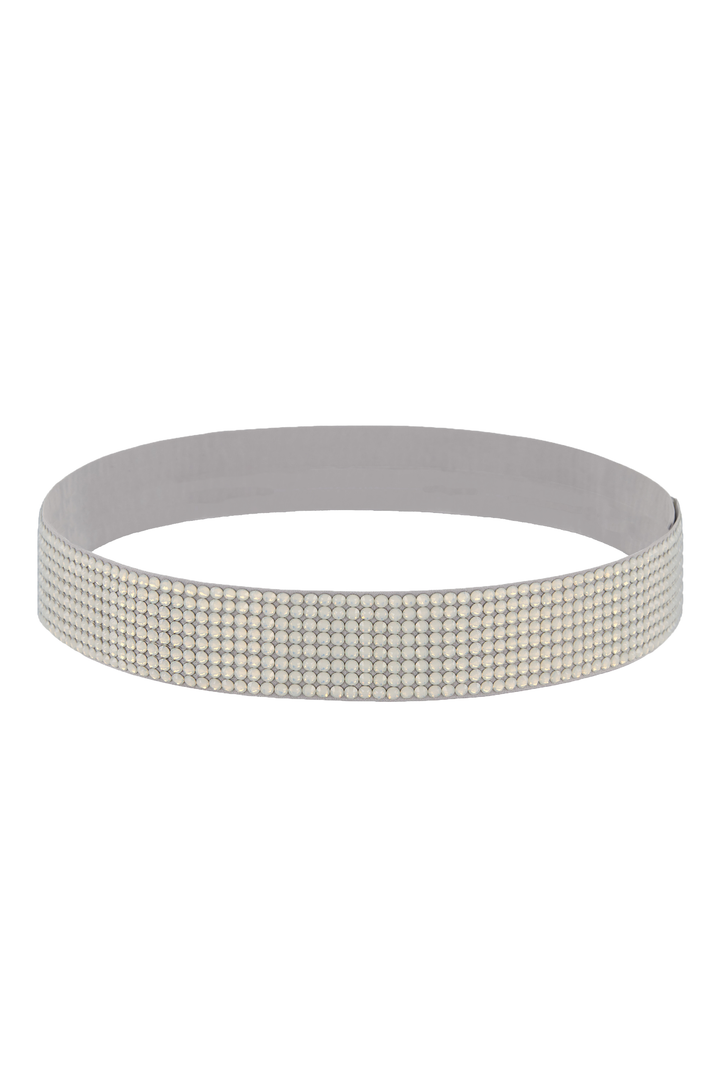 WIDE GRAY CRYSTAL BELT