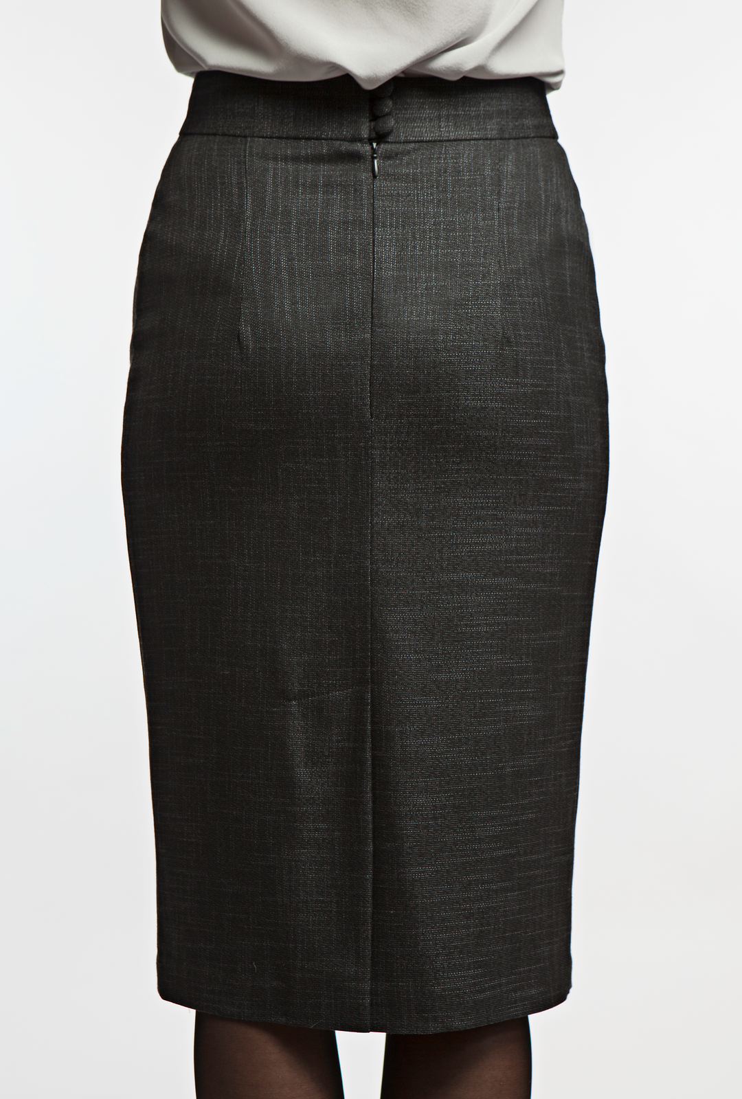 LAGETTA DARK GRAY CLASSICAL PENCIL SKIRT