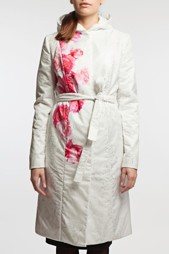 LAWSONIA WHITE FLORAL RAINCOAT