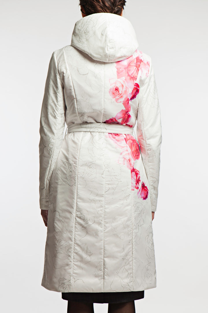 LAWSONIA WHITE FLORAL RAINCOAT