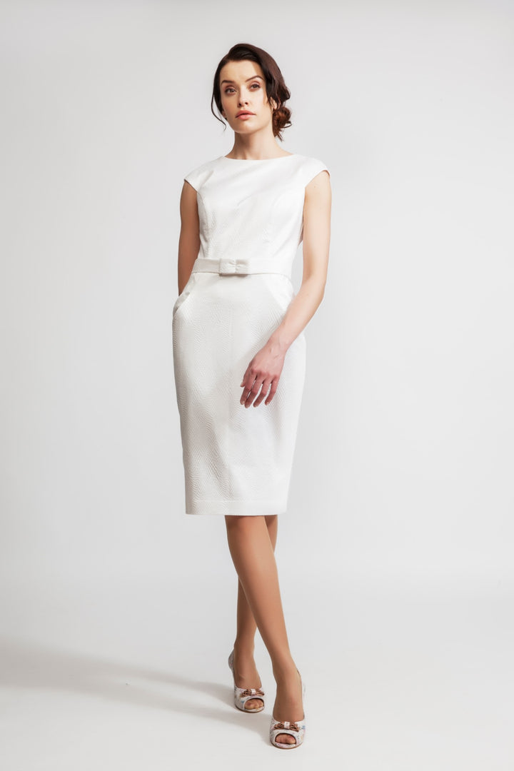 LASTHENIA WHITE PENCIL DRESS