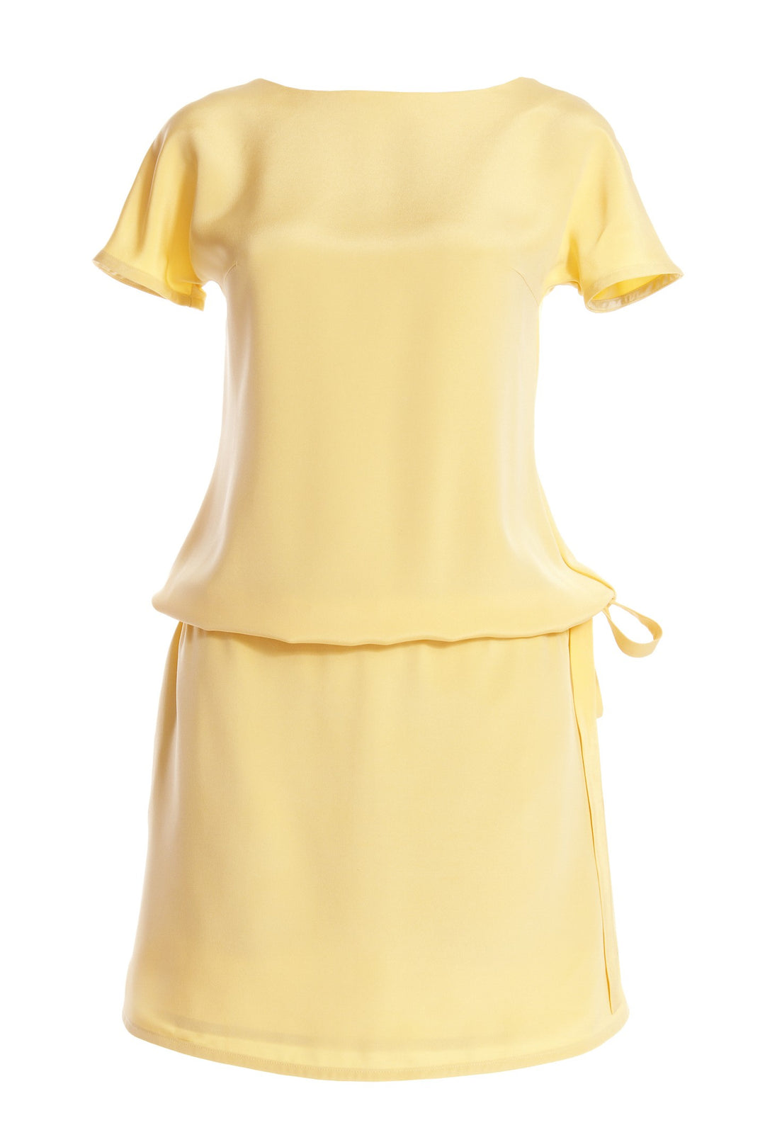 BARBAREA LIGHT YELLOW SILK SUMMER DRESS