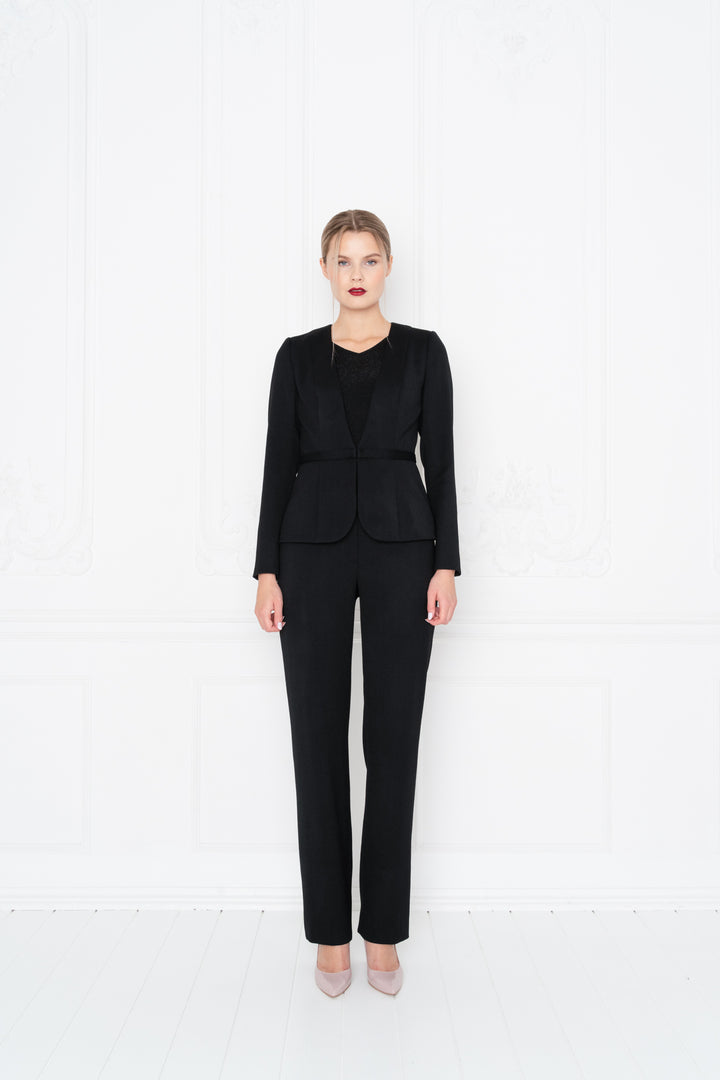 MEDINILLA BLACK FINE WOOL JACKET