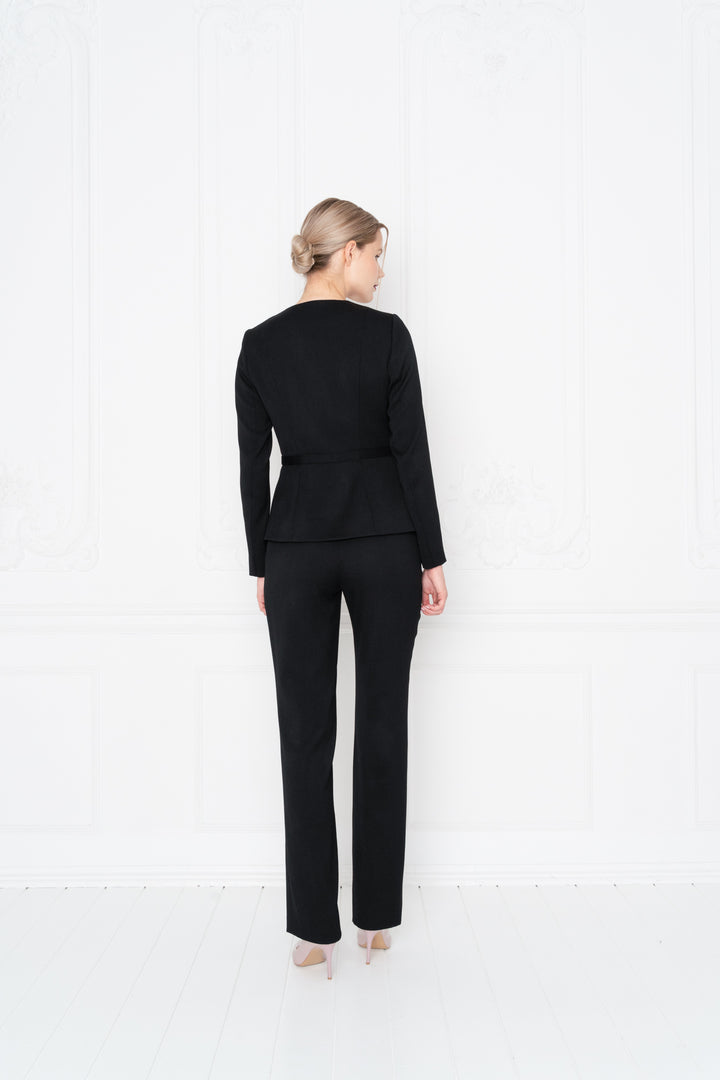 MEDINILLA BLACK FINE WOOL JACKET