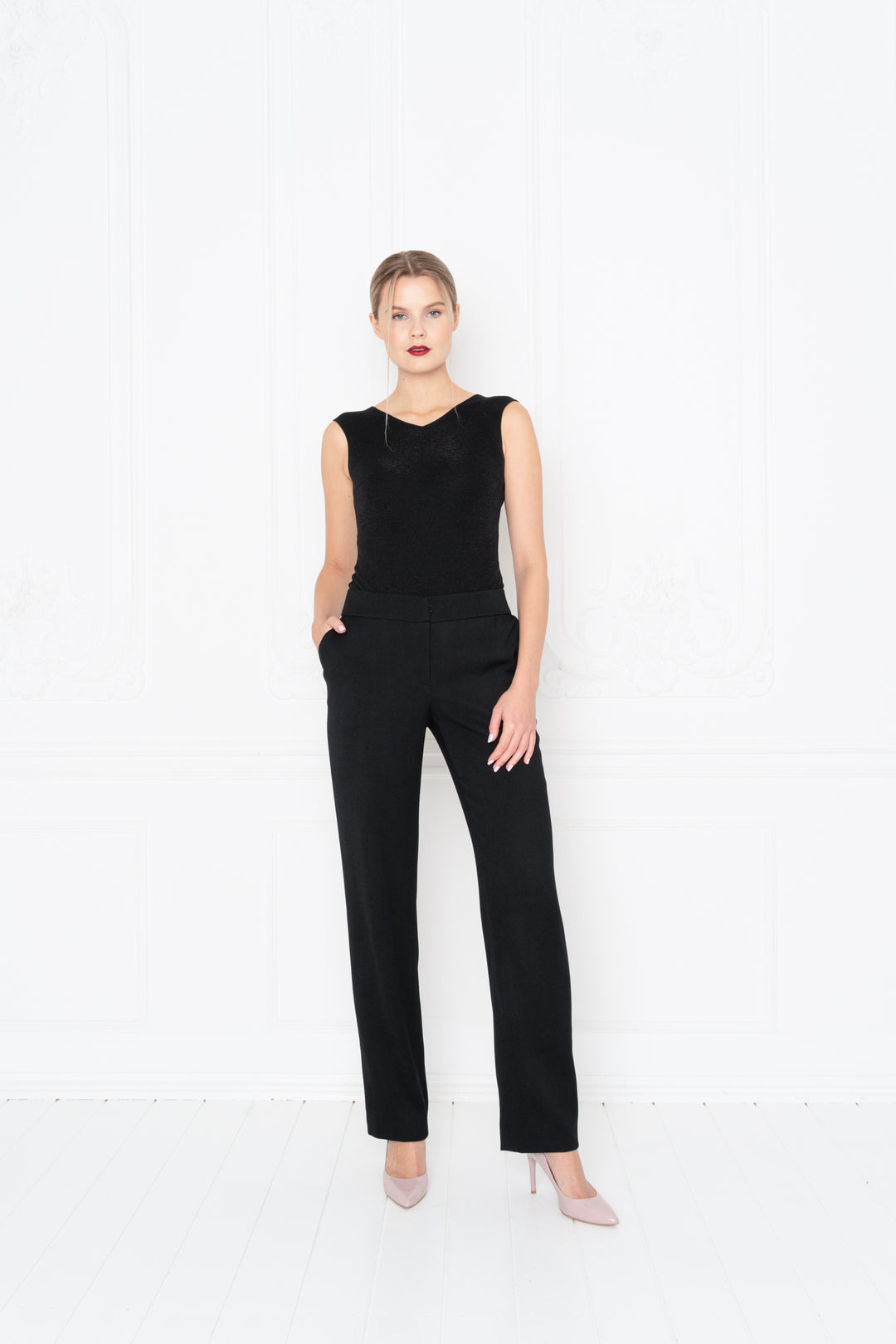 ELEGIA BLACK WOOL CLASSICAL PANTS