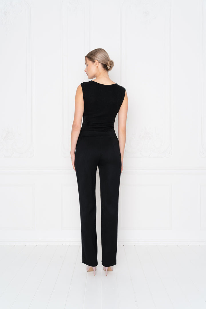 ELEGIA BLACK WOOL CLASSICAL PANTS