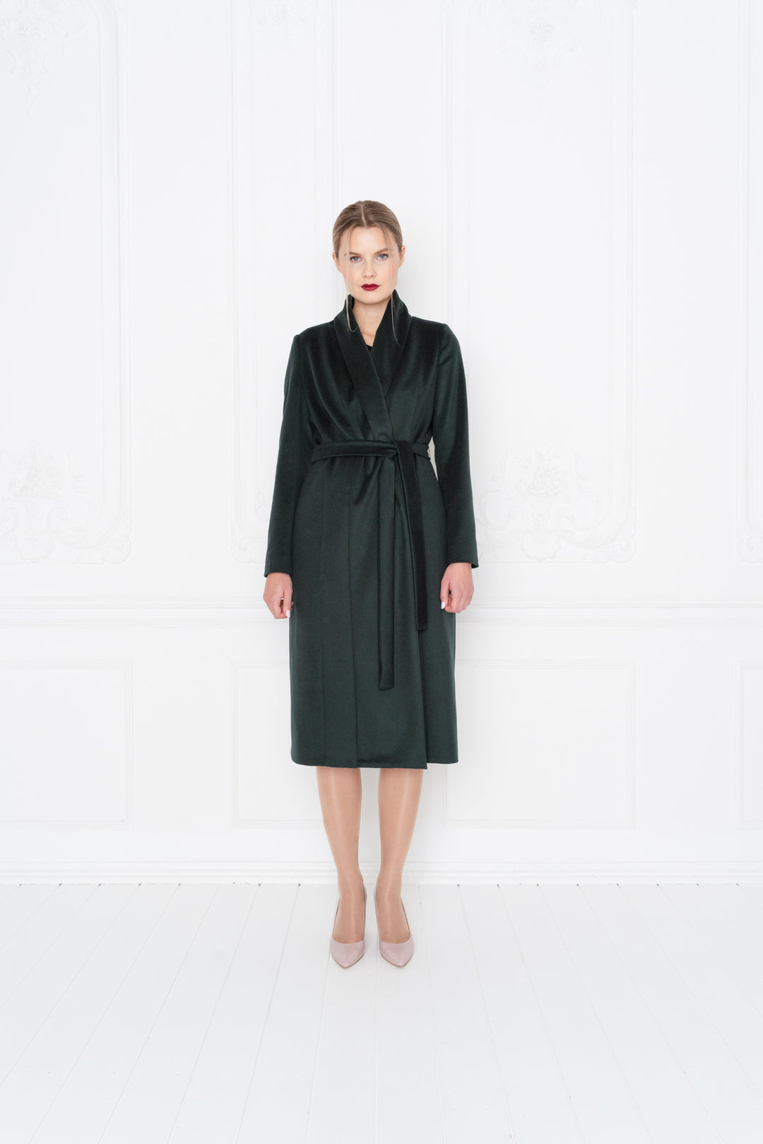 LIMONIUM GREEN WOOL LIGHTWEIGHT COAT