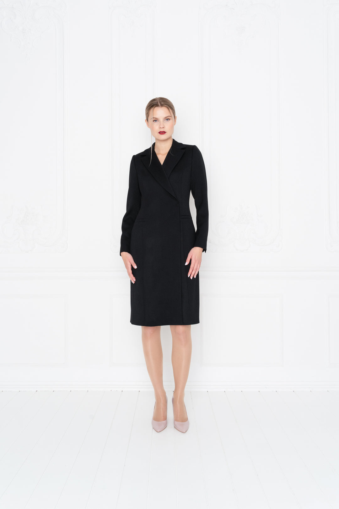 ERYTHRINA BLACK WOOL BLAZER DRESS