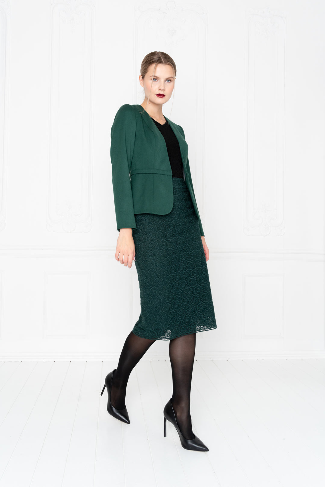 MEDINILLA FOREST GREEN WOOL JACKET