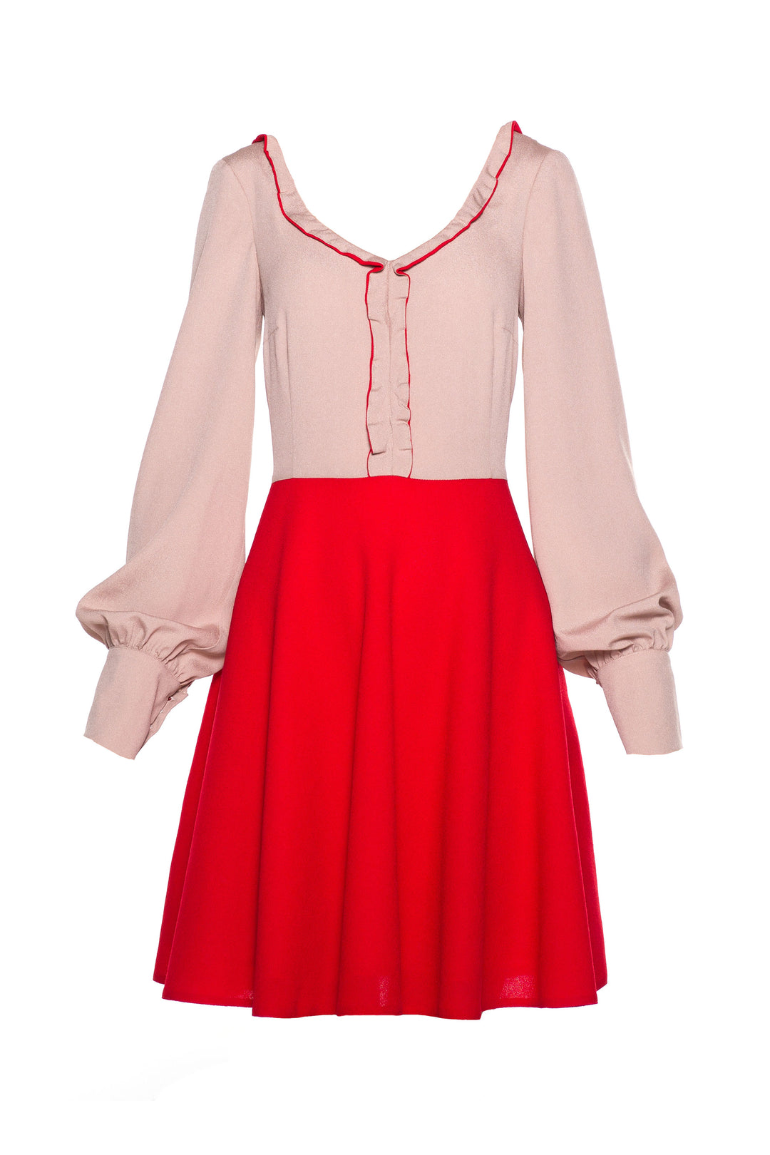 DECARY PINK AND RED FEMININE DRESS