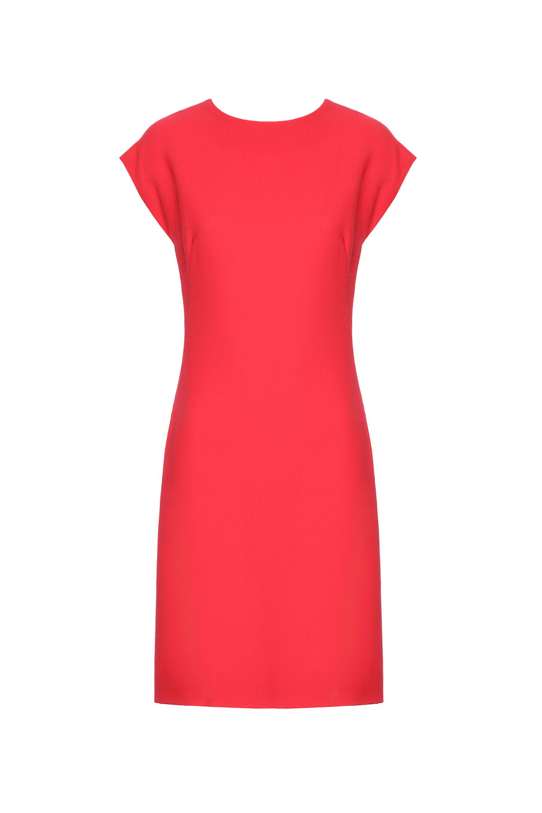 ECLIPTA CORAL WOOL CREPE A-LINE  DRESS